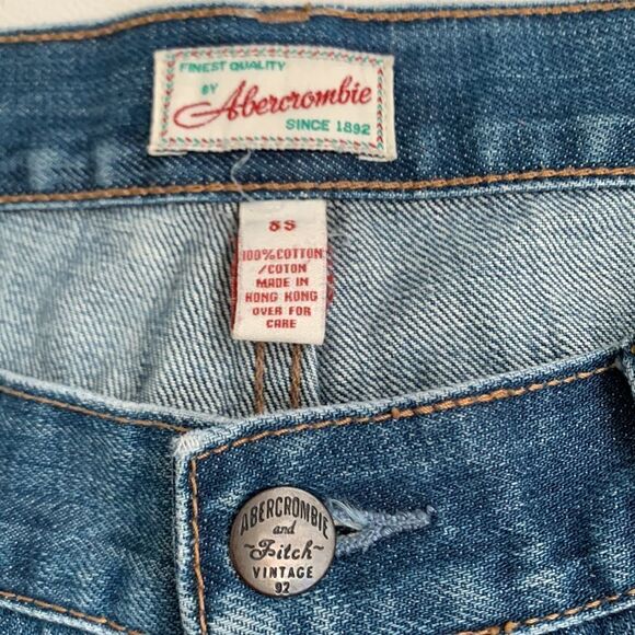 Abercrombie & Fitch Vintage Cotton Dark Wash Denim Women Jeans Size 8S - Picture 10 of 10